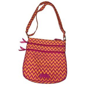 Vera Bradley Pink & Orange Zigzag Crossbody Bag‎